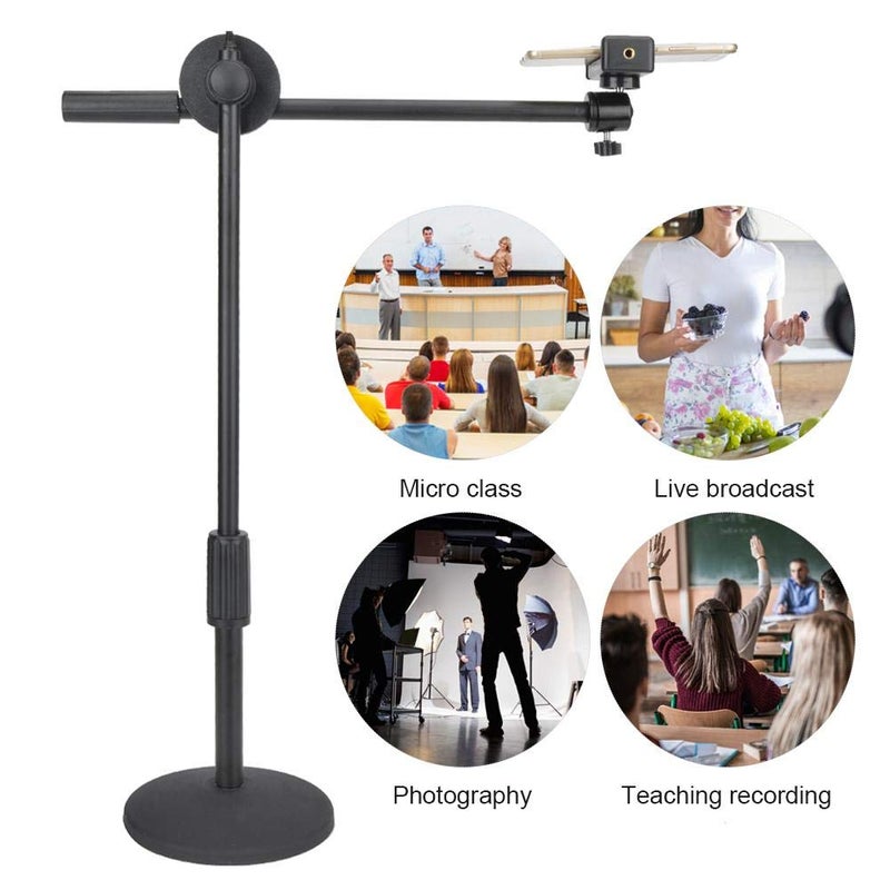 Hilitand Phone Photography Video Bracket Stand,360Â° Rotate Arm Overhead Low Angle Photo Live Recording Desktop Mount Stick Holder Extension Rod Pole,with 5.3-10cm Phone - Image 3